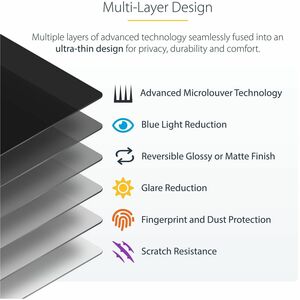 StarTech.com Anti-glare Privacy Screen Filter - 1 - For 35.6 cm (14") LCD MacBook Pro - Blue Light Reduction - Scratch Res