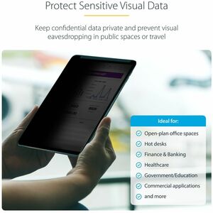 StarTech.com Plastic Anti-glare Privacy Screen Filter for iPad Pro - Black - 1 - For 27.9 cm (11") LCD iPad Pro - Blue Lig