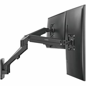 Rocstor ErgoReach Mounting Arm for Monitor, Display - Black - Landscape/Portrait - 2 Display(s) Supported - 17" to 27" Scr
