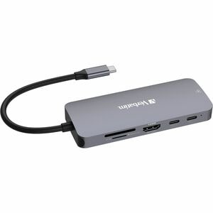 Verbatim USB-C Pro Multiport Hub CMH 09 - 9 Ports - for Notebook - Charging Capability - Memory Card Reader - SD, microSD 