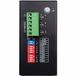 Tripp Lite series 8-Port Unmanaged Industrial Ethernet Switch - 10/100 Mbps, Ruggedized, -40° to 75°C, EIP QoS, DIN Mount,