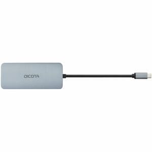 Dicota USB Type C Docking Station for Notebook/Monitor - Memory Card Reader - SD - Silver - 4K UHD - 3840 x 2160 - 4 x USB