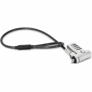 Dicota Cable Lock For Notebook, Projector, Printer - 30 cm Cable - Patented T-bar/Combination Lock - Silver - Steel, Zinc,