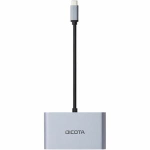 Dicota USB-Typ C Docking Station für Notebook, Desktop-PC - Silber - Tragbar - Full HD, 4K @ 60Hz - 3840 x 2160, 1920 x 10