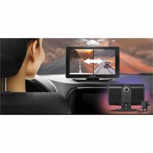 GekoGear Orbit C110 7" Infotainment Display with Dash Cam and Backup Cam - 7" Screen - Front/Rear - Wireless - 1024 x 600 