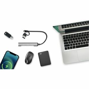 i-tec USB Hub - USB Type C, USB Type A - 640 MB/s - Notebook, Tablet, Smartphone, Keyboard, Mouse, Flash Drive - Grey - 4 