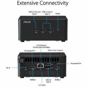 Asus NUC 14 Pro NUC14RVHU70YPR3 Desktop Computer - Intel Core Ultra 5 125H - 16 GB - 512 GB SSD - Mini PC - Black - Intel 