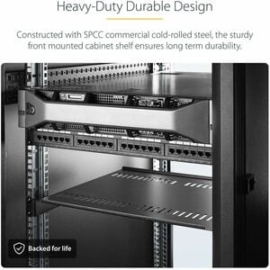 StarTech.com CABSHELF116V2PK. Typ: Regalboden, Gehäusematerial: SPCC, Produktfarbe: Schwarz. Quantity per pack: 2 Stück(e)