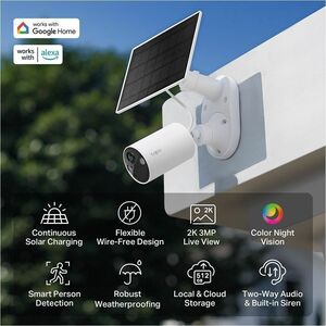 Telecamera di rete Tapo Smart TC82 3 Megapixel Interno/esterno 2K - Colore - 3 - Proiettile - 9,14 m Infrarossi/Colori Vis