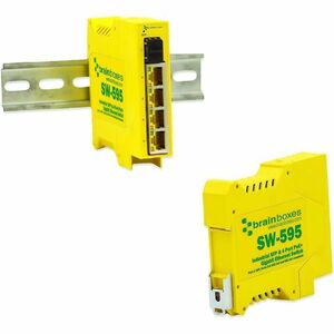 Brainboxes Industrial 1 SFP & 4 Port PoE+ Gigabit Ethernet Switch - 4 Ports - Gigabit Ethernet - 10/100/1000Base-T, 1000Ba