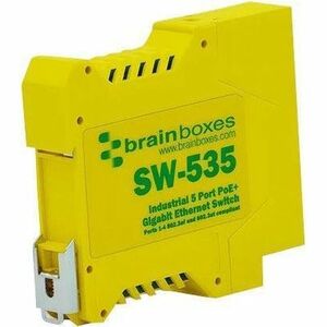 Brainboxes SW-535 Ethernet Switch - 5 Ports - Gigabit Ethernet - 10/100/1000Base-T - 2 Layer Supported - 5.50 W Power Cons