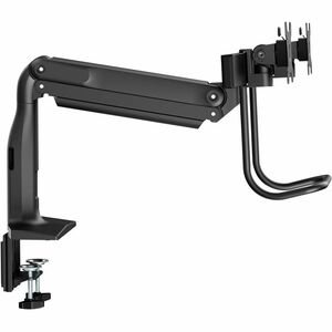 Bras support d'écran V7 DM1HDD pour Moniteur, Affichage - Noir mat - Support de barre à ressort à gaz robuste V7 pour doub