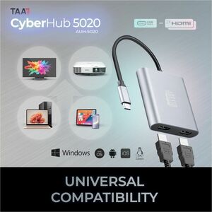 Adesso USB-C to Dual HDMI Adapter - 2 x HDMI Digital Audio/Video - Female - 1 x USB Type C - Male - 3840 x 2160 Supported 