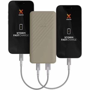 Xtorm Go2 Power Bank - Clay - For Smartphone, Earbud, Drone - 10000 mAh - 2 x USB - Clay