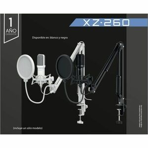 Micrófono para Audio profesional, Streaming en vivo, Grabación, Studio XZEAL XZ-260 - Cableado - Condensador - Negro - 1.8