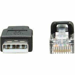Tripp Lite U009-006-RJ45-X. Anschluss 1: RJ-45, Anschluss 2: USB 2.0 Type-A, Kabellänge: 1,83 m. Produktfarbe: Schwarz