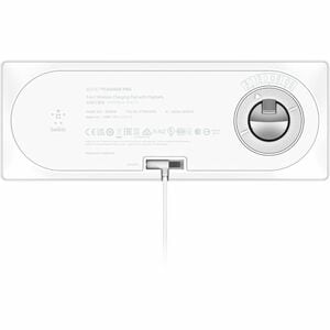 Belkin BOOSTCHARGEÃ¢â#¬Â¯PRO MagSafe 3-in-1 Wireless Charging Pad with 3-UK Pin Power Supply Unit - White