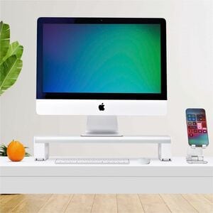StarTech.com Ergonomic Monitor Riser Stand, Up to 33lb/15kg, Fixed height 3.5in/9cm, Desktop Computer Monitor/Laptop Riser