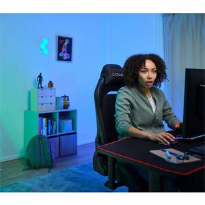 Trust GXT 714 RUYA Gaming-Stuhl - Stoff, PU-Leder, Polyurethan-Schaum, Holz, Plastik, Nylon - Schwarz
