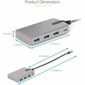 StarTech.com 4-Port USB-C Hub - USB 3.2 (Gen 2) Type C - Portable - 5 USB Port(s) - UASP Support - PC, Mac, ChromeOS, iPadOS