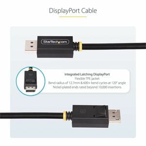 StarTech.com 2m DisplayPort 2.1 Cable, VESA Certified DP40 DisplayPort Cable w/UHBR10/HDR/DSC 1.2a/HDCP 2.2, 8K 60Hz, DP 2