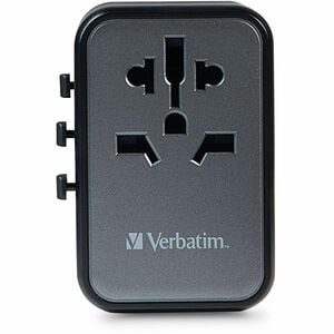 Verbatim UTA-09 Gan III Universal Travel Adapter 70W - USB-C, USB-A - 70 W - 120 V AC, 230 V AC Input