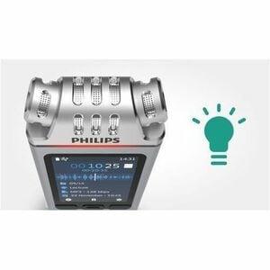 Philips Voice Tracer DVT4110 Digital Voice Recorder - [Built-in] Microphone, Speaker, Battery - Omni-directional Microphon