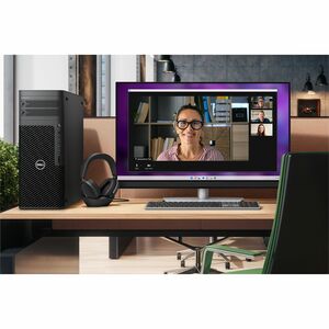 Dell Premier WL7024 Wired/Wireless Over-the-ear, Over-the-head Stereo Headset - Black - Microsoft Teams Certification - Si