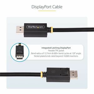 StarTech.com Câble DisplayPort 2.1 de 2m, Câble DisplayPort DP40 Certifié VESA avec UHBR10/HDR/HDCP 2.2, 8K 60Hz/4K 144Hz 