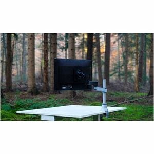 R-Go Zepher 4 Mounting Arm for Monitor - Black, Silver - Height Adjustable - 1 Display(s) Supported - 43.2 cm to 81.3 cm (