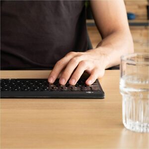R-Go Compact Break Keyboard - Compact - Wireless Connectivity - USB Type C Interface - Portuguese - QWERTY Layout - Black 