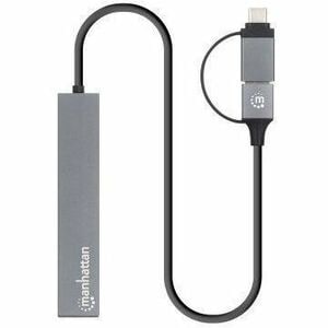 Hub de 4 puertos USB 3.2 Gen 1 con conector adaptable a Tipo C o Tipo A - Manhattan