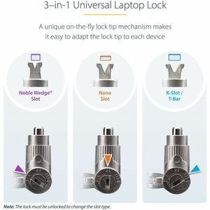 StarTech.com 25-Pack Universal Laptop Lock 6.6ft, Keyed Alike Locking Cable, Security Cable, Compatible w/Noble Wedge®/Nan
