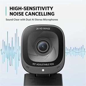 ANKER PowerConf C200 Webcam - 30 fps - Black - USB Type C - 1 Pack(s) - 2K - 2560 x 1440 Video - CMOS Sensor - Auto-focus 