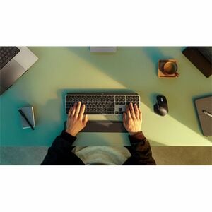Logitech MX Keys S Keyboard - Full-size - Wireless Connectivity - USB Interface - English (US) - QWERTY Layout - Space Gra