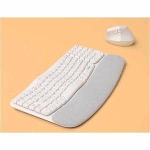 Logitech Wave Keys Keyboard - Compact - Wireless Connectivity - French - AZERTY Layout - Off White - Bluetooth - Easy-Swit