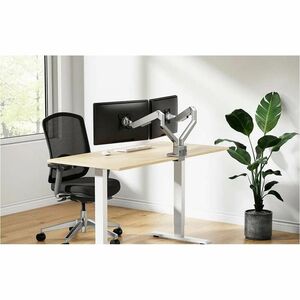 Neomounts NEXT Slim Mounting Arm for Display Screen, Flat Panel Display, Curved Screen Display, Monitor - Silver - Height 
