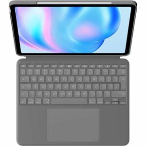 Logitech Combo Touch Keyboard/Cover Case for 33 cm (13") Apple iPad Air 13 (2024) Tablet - Oxford Gray - Scuff Resistant, 