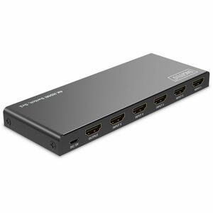 Digitus Audio/Video-Schalter - Kabel - 3840 x 2160 - 4K, 4K UHD - 5 Eingabegerät - TV, Notebook, Spielkonsole - 1 x USB - 