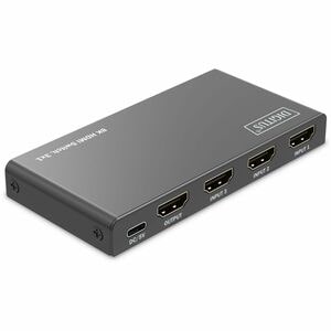 Digitus Audio/Video-Schalter - Kabel - 7680 x 4320 - 8K - TV, Notebook, Spielkonsole - 1 x USB - 3 x HDMI Ein - 1 x HDMI-A