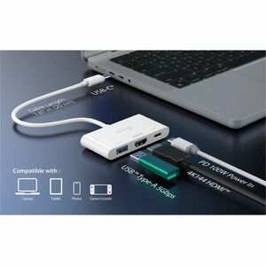 j5create JCA399 USB Tipo C Estação de ancoragem para Notebook, PC Tablet, Smartphone, Consola de jogos, Rato, Teclado, Web
