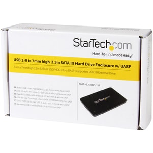 StarTech.com Drive Enclosure - USB 3.0 Host Interface - UASP Support External - Black - 1 x Total Bay - 1 x 2.5" Bay - Pla