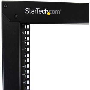 StarTech.com 2POSTRACK42 42U Rack Frame for Server, LAN Switch, Patch Panel - 482.60 mm Rack Width - Black - Steel - 300.2