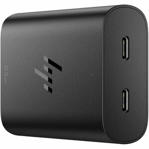 HP 65W GaN USB-C Laptop Charger. Input voltage: 90 V, Output power: 65 W, Input current: 1.6 A. AC adapter output current: