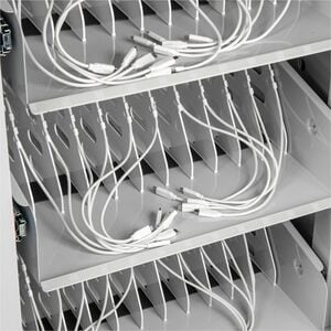 Rocstor Volt C32 PRE-WIRED Charge Cart - Includes 32 USB-C 65W Power Adapters - 0 Shelf - 3 Drawer - 4 Casters - 5" Caster
