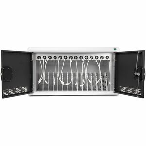 Rocstor Volt Volt C14 PRE-WIRED65 Charging Cart - Steel - 16.10" Width x 30" Depth x 16.20" Height - Silver - For 14 Devic