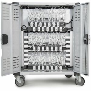 Rocstor Volt C42 PRE-WIRED - 42 Device Intelligent Power Charging Cart - 3 Drawer - 4 Casters - 5" Caster Size - Steel - 3