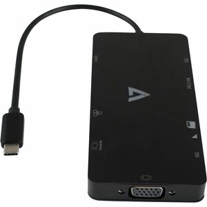 V7 Mini Dock UCMINIDOCK-ALTHV USB Type C Docking Station for Notebook - Charging Capability - Memory Card Reader - SD - Bl