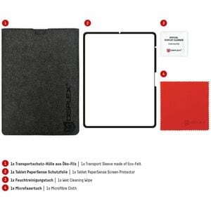Displex PaperSense 3H PVC Displayschutz für Apple - Transparent, Black Edge (Schwarz) - für 33 cm (13 Zoll) LCD iPad Pro, 