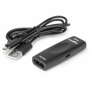 Rocstor TrueReach 8K/4K DisplayPort 1.4 Extender Repeater Max 65ft (20m) - 65.62 ft Extended Range - Black